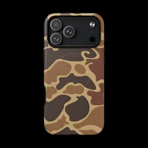 Vintage Duck Camo Case for iPhone 17 16 15 14 Pro Max Plus | Military Brown Camouflage Magnetic Wireless Charging Heavy Duty Tough Cover