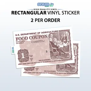 1 food stamp coupon rectangular vinyl sticker
