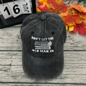Don't Let The Old Man In Baseball Cap Washed Embroidery Cap FOR MEN FOR WOMEN American., Vintage Wash Caps