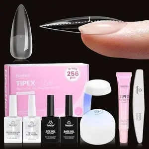 Beetles Tipex Lite Instant Apex Nail Extension Tips Kit - Tipex 2.0 Acrylic Nail Flat Nails Manicure Gel press ons Nail Art DIY Nails Art