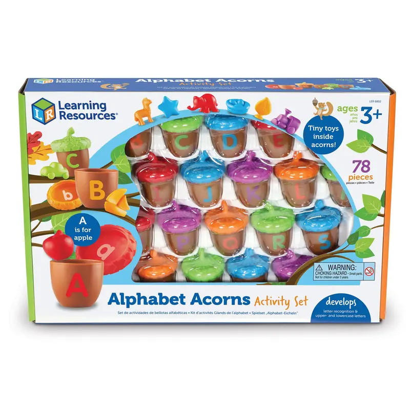 Learning Resources Alphabet Acorns Activity Set - ABC Puzzle, Preschool Learning Activities, Speech Therapy Materials, Manipulatives for Preschoolers, Fine Motor Skills