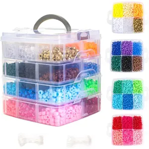 4500 count  Pony Beads Bulk Large Hole Plastic White Green  Red Black Blue  24 Assorted Colors Kandi Hair Beads for Crafts Friendship Bracelet  Making Kit Set (4500)