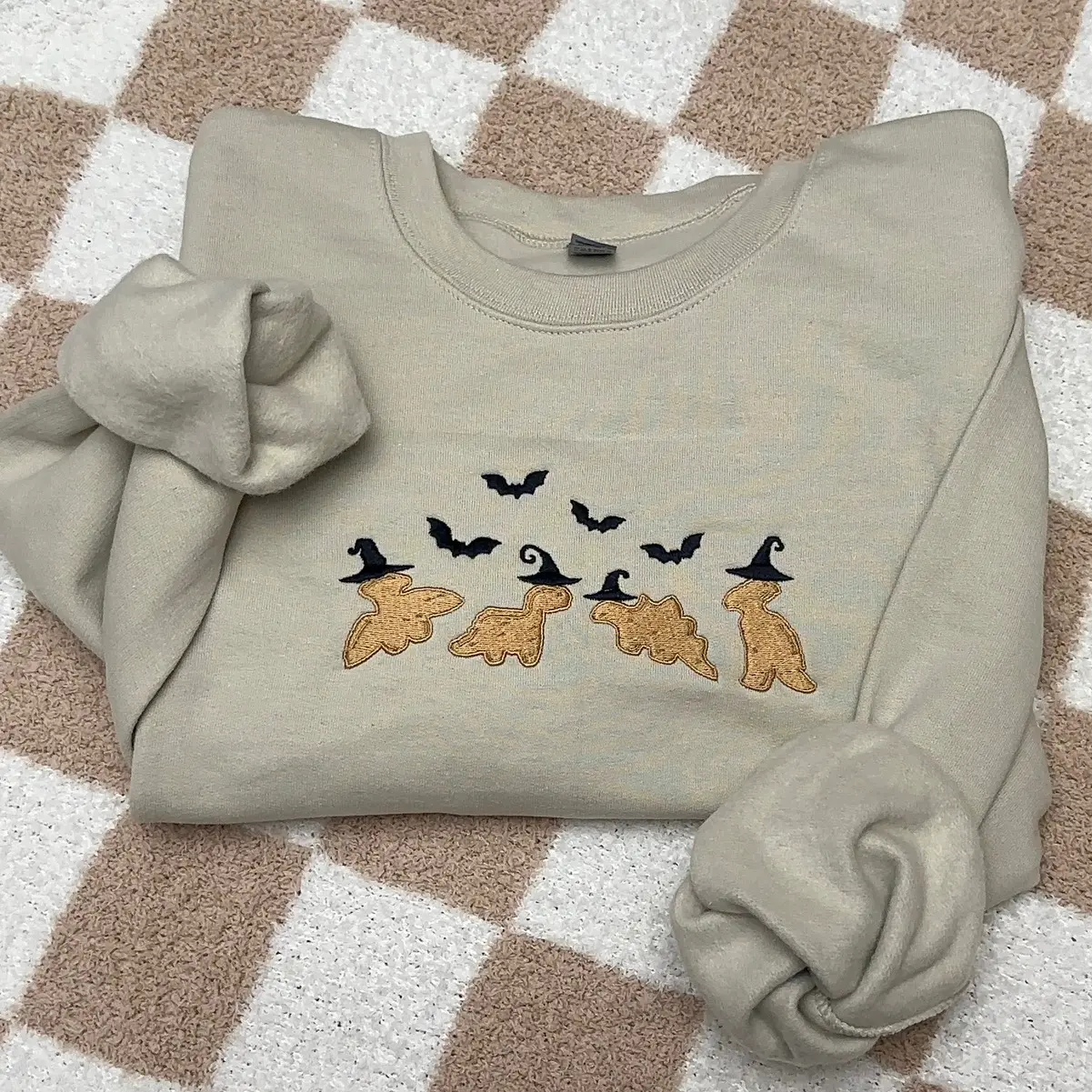 Embroidered Halloween Dino nuggies Sweatshirt