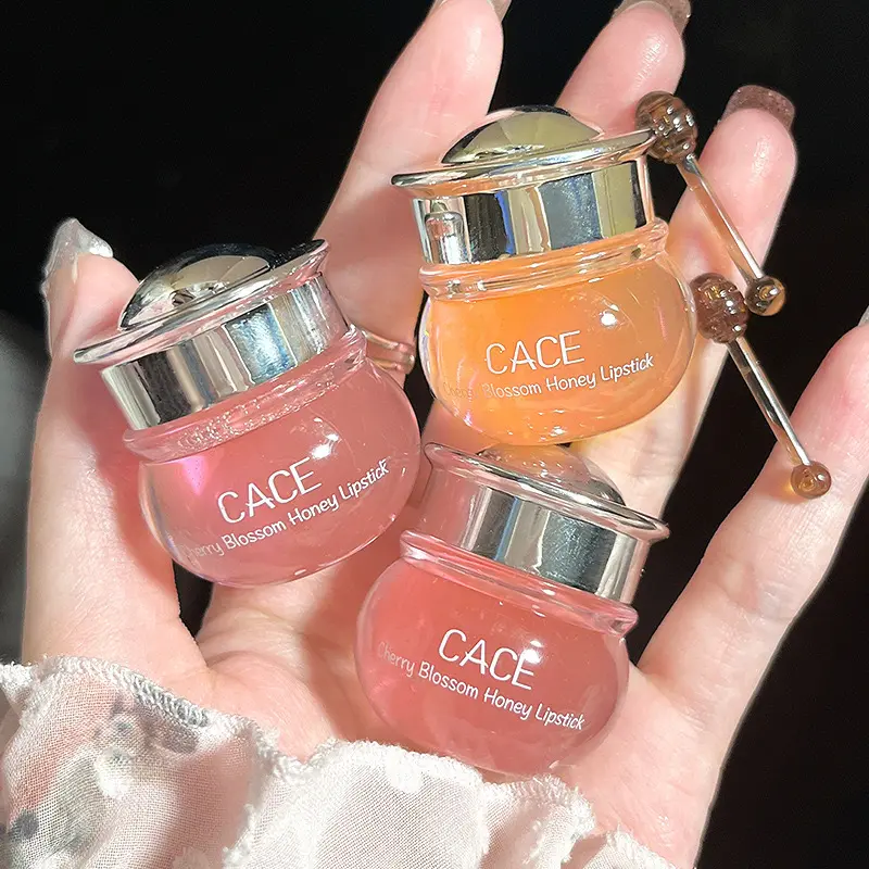 Lip oil Sakura honey moisturizing lip balm, Hydrating Glossy Balm, Soothing Lip Care, hydrating and locking in moisture for dry lips and plump lips without stickiness or feathering in colorful lipstick, Plump Juicy