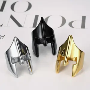 Men's Vintage Marquise Cut Ring - High-End Stainless Steel Adjustable Medieval Armor Ring, Ethnic Fashion Jewelry for Graduation, Adjustable Rings,summerwins