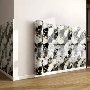 Self-Adhesive Waterproof Tile Wall Stickers, Marble Backsplash Wallpaper, Moisture Resistant & Moldproof, Thickened for Living Room TV Background Decoration