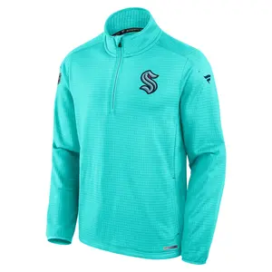 Seattle Kraken AP Rink LW Quarter Zip Ice Blue