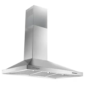 Range Hood 36 inch Wall Mount Kitchen Hood 700 CFM with Ducted/Ductless Convertible Duct, Touch Control Stainless Steel 3 Speed Exhaust Fan‎USGD1090 Household Filter Metal Led