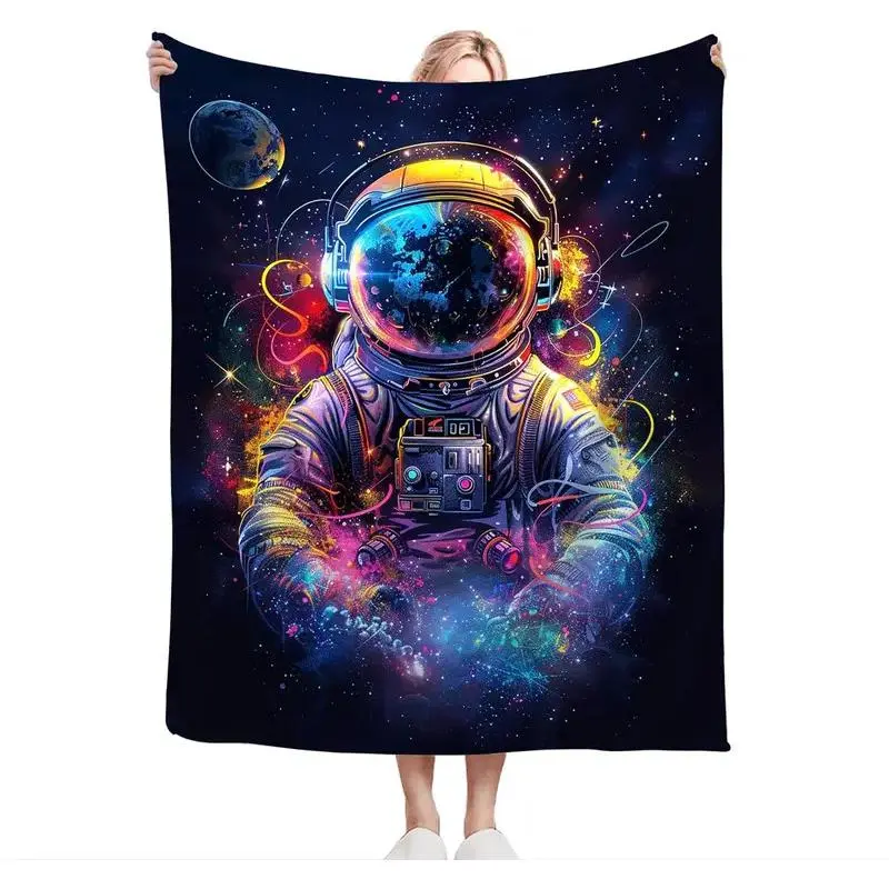 Spaceman Astronaut Throw Blanket - Soft Warm Cozy Fleece for Couch, Sofa, Bed - 50"x40" - Gifts & Decor for Girls, Boys, Women,