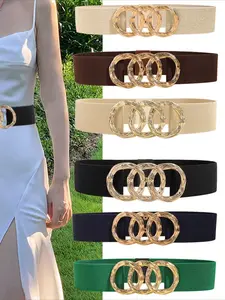 Fashionable new women's belt premium belt Casual Dress Belt women's versatile letter circle waist closure elastic high stretch LR1730
