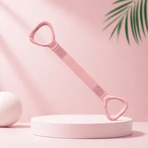Shaped 8 Resistance Silicone Tension Band with Handles for Women Men Fitness Arm Back Chest Shoulder Legs Yoga Stretching Exercise Home Gym Workout Adjustable Multifunction Pedal Multifunctional Pilates Bar Bands Wrist Weights