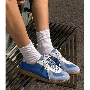 Iconic Two-Tone Blue Suede Sneakers | Retro Casual Shoes for All Genders