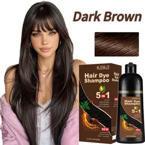 Dark Brown Hair Dye Shampoo 5-in-1, Instant Coloring Formula for Men & Women, Delivers Natural Dark Brown Results in Minutes, Easy-to-Use Color Shampoo Tinte para el Cabello with Long-Lasting Full Gray Coverage, 6.76 Fl Oz