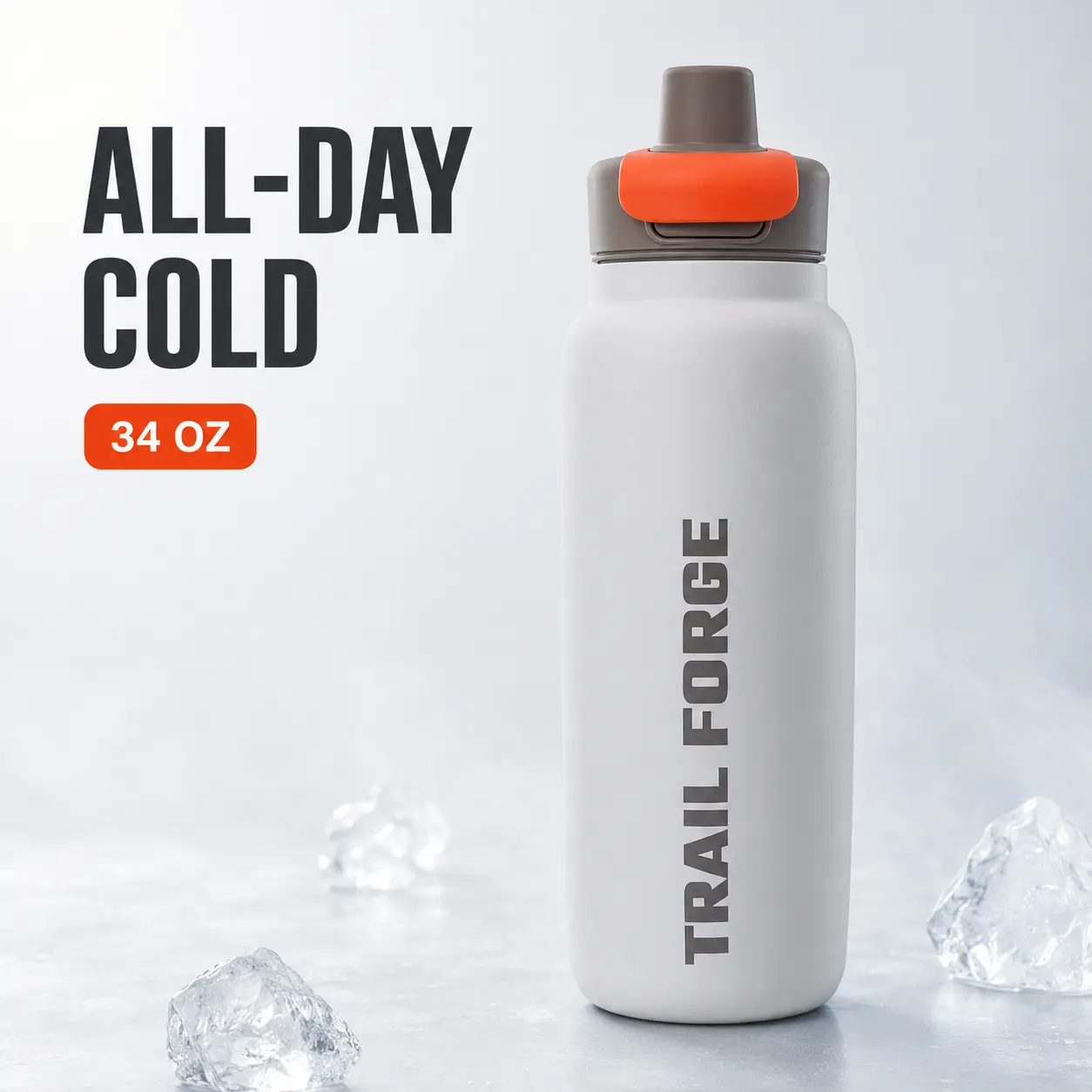34oz Large Insulated Vacuum Flask Bottle with Straw Lid, Push-Button Flip Cover & Carry Handle, 24-Hour Cold Hold Reusable Sports Drinkware for Gym/Hike & Everyday Hydration