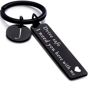 Drive safe keychain for Men, 26 Letter Keychain for boyfriend, I Need You Here with me