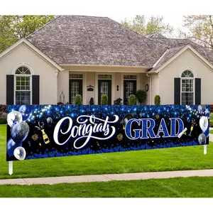 2026 Graduation Decorations Congrats Grad Yard Sign Banner for Class of 2026 Graduation Party Supplies Blue and Black