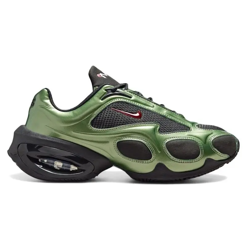 Nike Air Max Muse Metallic Oil Green Women's Sneakers – Premium Lifestyle Shoes Featuring Sleek Metallic Oil Green Colorway, Air Cushioning Technology, Elevated Platform Design, Lightweight Comfort, Supportive Fit, Durable Rubber Outsole, Modern Fashion