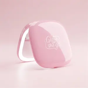 LED Dual-Sided Folding Makeup Mirror, 1x/3x Magnification, Portable Pocket Mirror, 3-Tier Brightness, Office & Evening Use, Ultra-Thin Design, Lighted Makeup Mirror