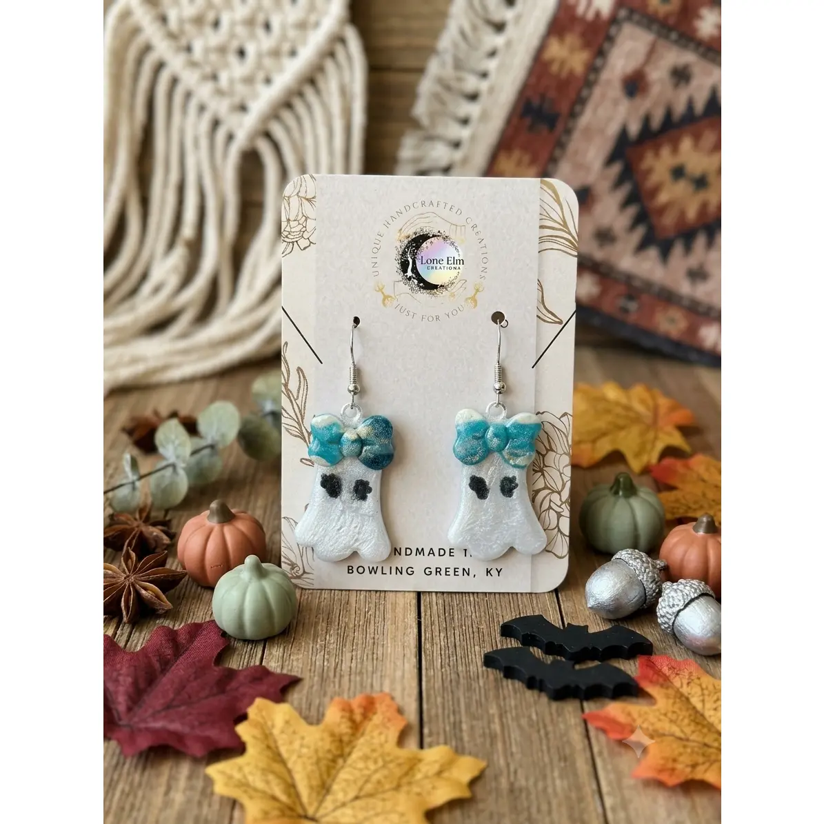 Ghost Polymer Clay Dangle Earrings