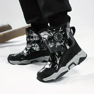 Girls' Winter Snow Boots - 15 ° C Durable, Thickened Warm Fashionable Outdoor Snow Boots with Color Block Design and Closure