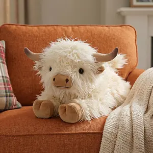 CUCKOOL 15"|1.7Lbs Highland Cow stuff Plushies toys, Heatable Weighted Stuffed Animal stich stuff Plushies, toy Gift idea Microwavable Heating Pad for Cramps, Pain Stress Relief, Heatable Coolable Lavender Scented for Anxiety, birthday gift idea
