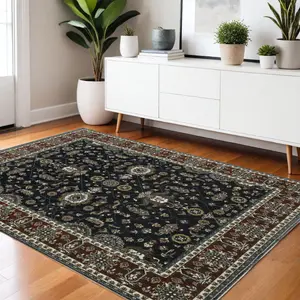360 stand 4x6 ft. Oriental Rectangle Fringe Area Rug, Rust, Classic Charm, Traditional Look, Polyester Fiber, Stain Proof