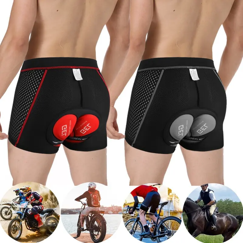 Men's Cycling Underwear, 1-2 Pack 3D Padded Compression Shorts, Breathable Quick-Dry Lightweight Stretch Athletic Bottoms for MTB Bike Riding