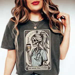 Nurse Practitioner Shirt, Comfort Colors Nurse Practitioner Tarot Card T-shirt, Halloween Nurse Tee, Gift for Nurse Practitioner