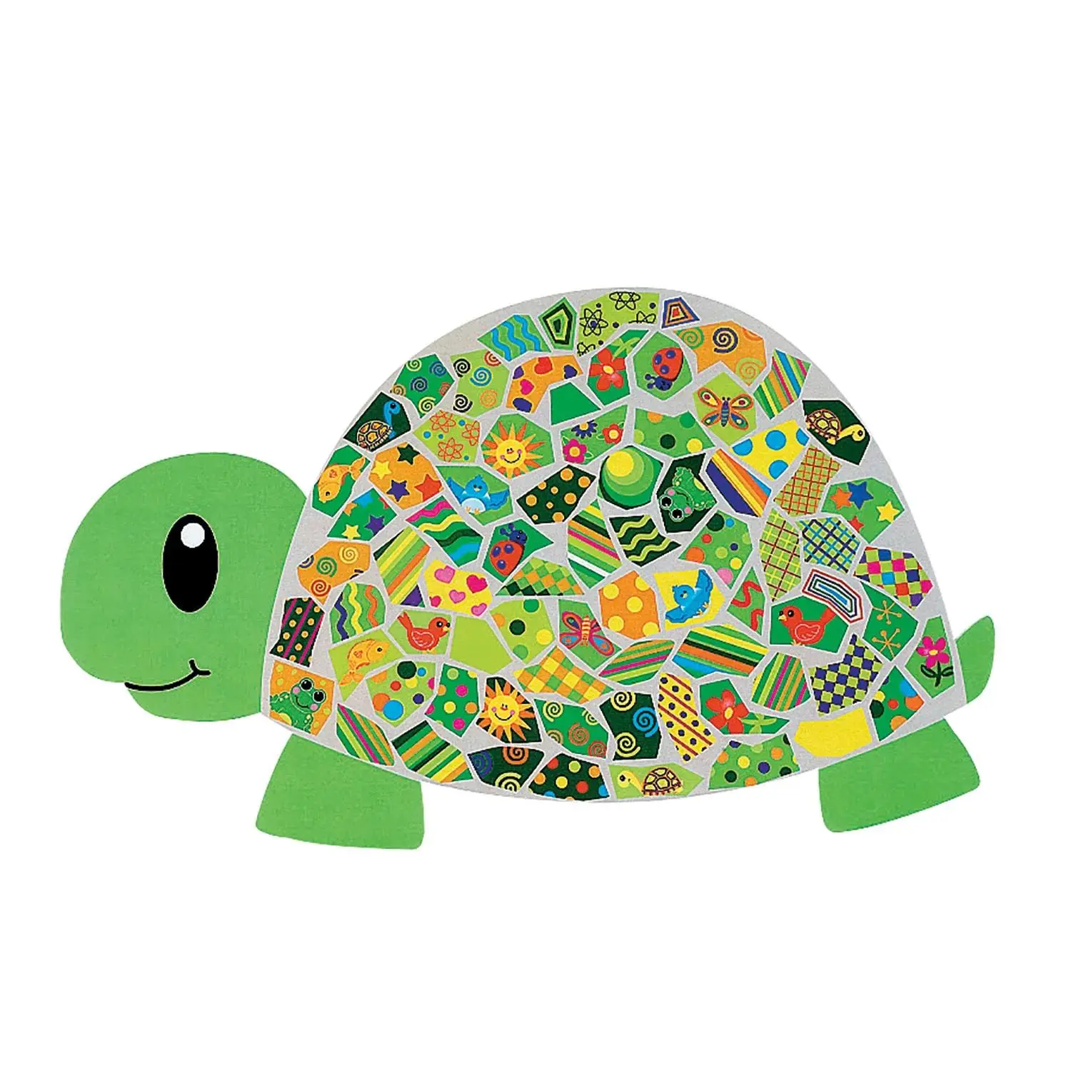 15" x 10" Giant Mosaic Turtle-Shaped Paper Sticker Scenes - 12 Pc.