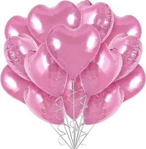 30Pcs 18-Inch Blush Pink Heart Shape Foil Mylar Balloons - Heart Shaped Arch Supplies, Home & Festive Party Decor for Birthday, Wedding