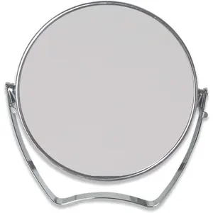Two-Sided 4-In/6-in with Handle Portable Round Makeup/Travel/Desk Mirror with 1X and 3X Magnification(Silver, 4inch)