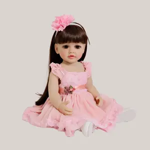 22-in Full-Vinyl Reborn Baby Doll Dolly, Betty Realistic Doll with Poseable Limbs, Hand-Painted 3D Eyelashes, Lifelike Hair & Accessories, Birthday Gift for Kids