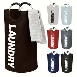 2026 New Style 90L Extra Large Laundry Basket With Handles,Summer Home Essentials Collapsible Laundry Hamper,Foldable Fabric Laundry Storage Bin For Dirty Clothes,Navy Blue Modern Laundry Organizer For Bathroom Use