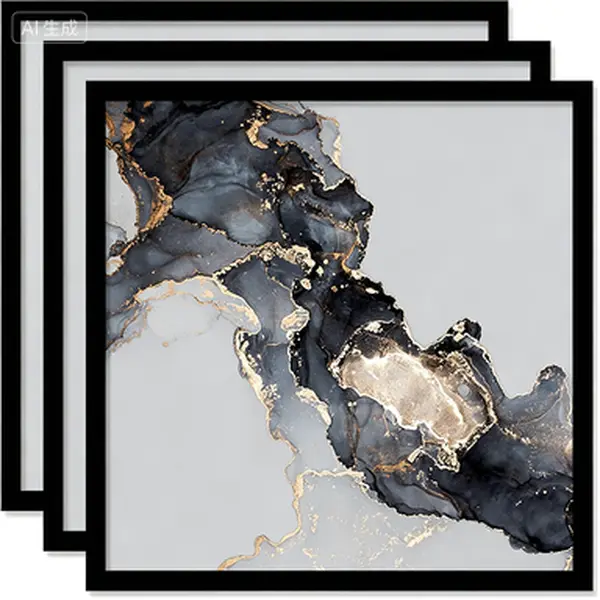 Set of 3 Square Picture Frames 14x14 Inch, High Transparency Lightweight Wall Photo Frame, Black Poster Frame for 14 by 14 Pictures, 3-Pack Modern Home Decor, Shatter-Resistant Front Glass