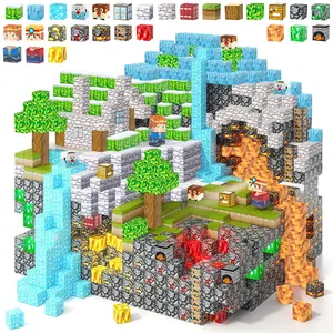 Ice Lava Themed Magnetic Building Blocks Set - STEM Sensory Cubes, ABS Material Sensory Play Construction Toys, Creative Magnetic Blocks, Perfect Christmas/New Year/Birthday Gifts for Boys & Girls