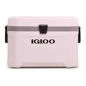 IGLOO Marine Ultra 54 qt. Plastic Hard Sided Cooler for Boating & Fishing, 83 Can Capacity, Made in USA, White, Hard Sided Coolers