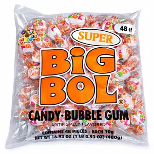 Albert's Super Size Big Bol Candy Bubble Gum - 48 Count, Ambient Snacks with 24-Month Shelf Life, Old School Bubblegum Beads in Candy Bag