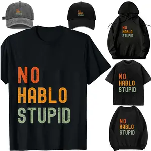 Women's "Sorry No Hablo Stupid" Funny Quote T-Shirt - Casual Short Sleeve Round Neck Cotton Top for Comfortable Streetwear, Printed