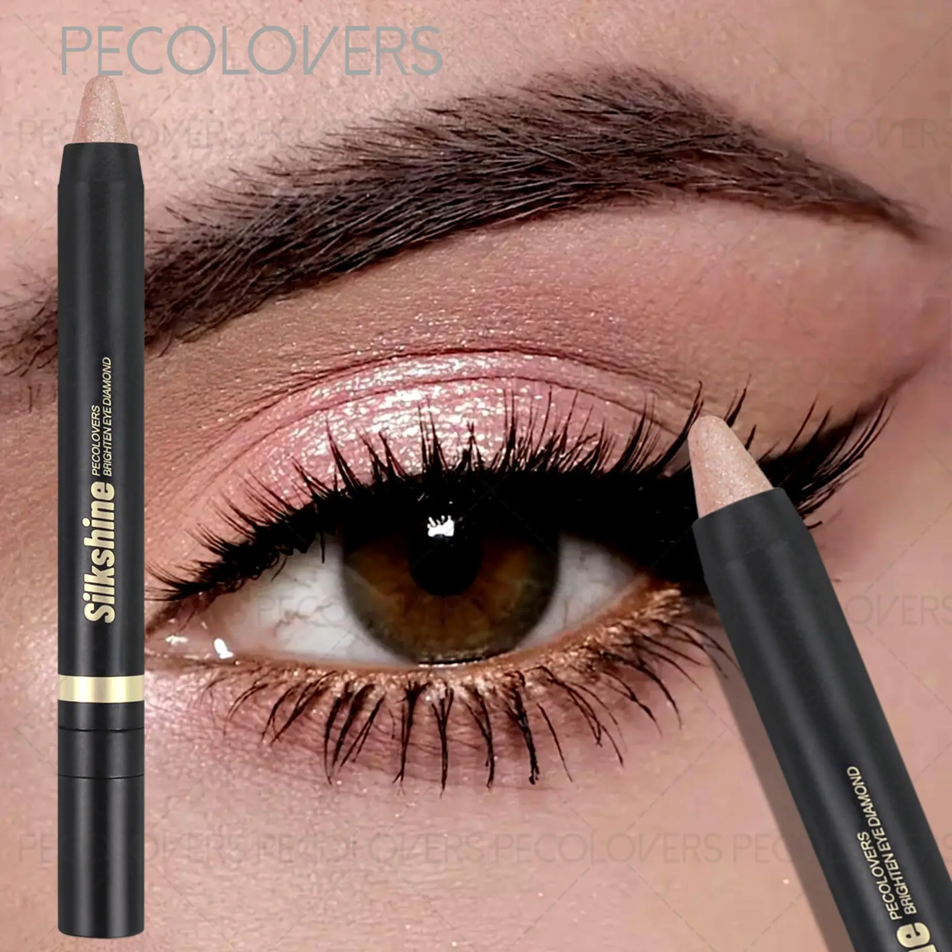 1pc Sparkle Finish Eyeshadow Stick, Long-Lasting,Shimmery,Enhance Eye Makeup,Highlighter Stick,Makeup for Daily Use