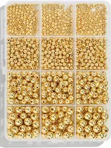 1100pcs Round Beads Set, Bead Assortment, Includes 3mm, 4mm, 6mm, 8mm, DIY Bracelet Spacers, Simple Production Supplies, Diy Beading Accessories