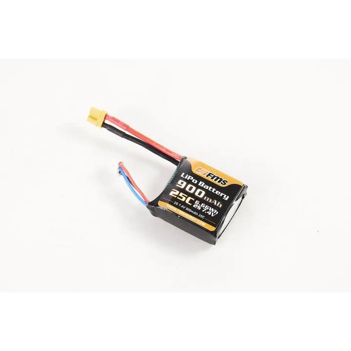 FMS Rechargeable Lithium Ion Lithium Battery, 7.4V 900mAh 25C, XT30 Connector for Electric & Remote Control Toy Accessories