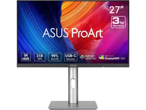 ASUS ProArt Display 27" 5K HDR Professional Monitor (PA27JCV) - 5K (5120 x 2880), IPS, 99% DCI-P3, 100% sRGB, USB-C PD 96W, Calman Verified, Color accurate, Auto KVM, LuxPixel