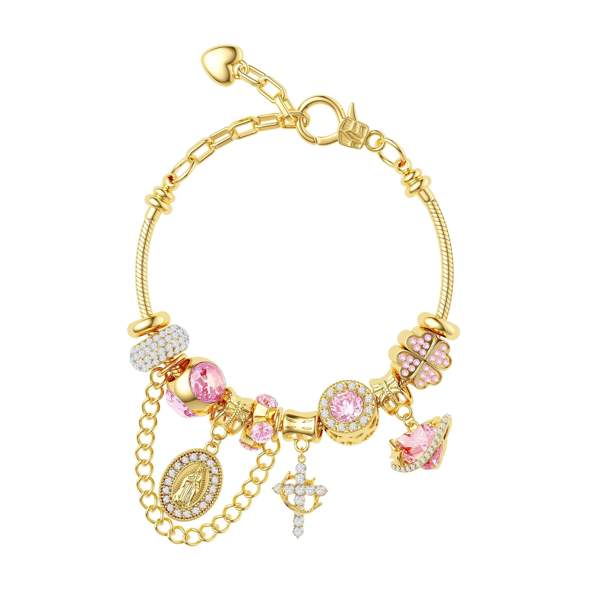 Tewiky Gold & Silver Aurora Multi-Element Snake Chain Bracelet for Women, Two-Tone Dainty Detachable Charm Bracelet, DIY Freely Mix & Match, Trendy Daily Jewelry Gift for Mother's Day | tiktokshopspringglowup