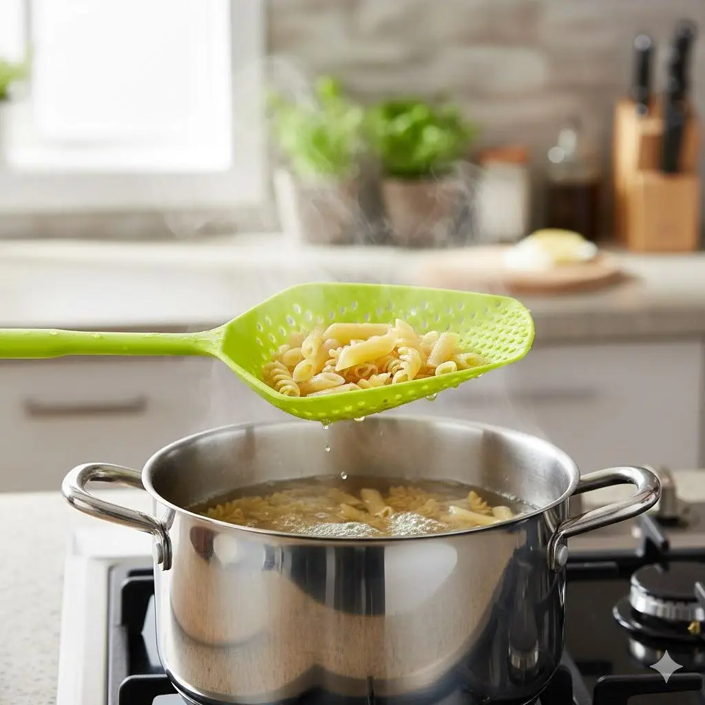 Commercial-Grade Stainless Steel Ice & Fruit Scoop: Multi-Purpose Kitchen Tool with Non-Slip Handle, Heat-Resistant for Baking, Cooking, and Scooping. Essential Durable Utensil for Efficient Food Preparation.