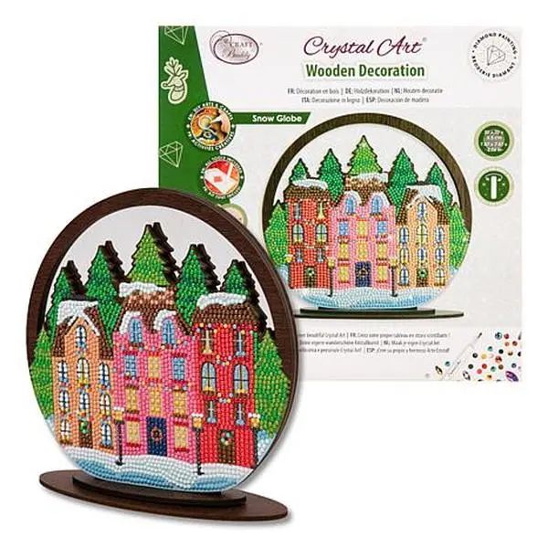 Crafts & Sewing Craft Buddy Crystal Art Snow Globe Wooden Decoration