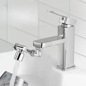 1080° Rotatable Lifting Splash-proof Bathroom Sink Faucet, Modern Minimalistic Retractable Faucet, Universal Bathroom Accessories for Home Use