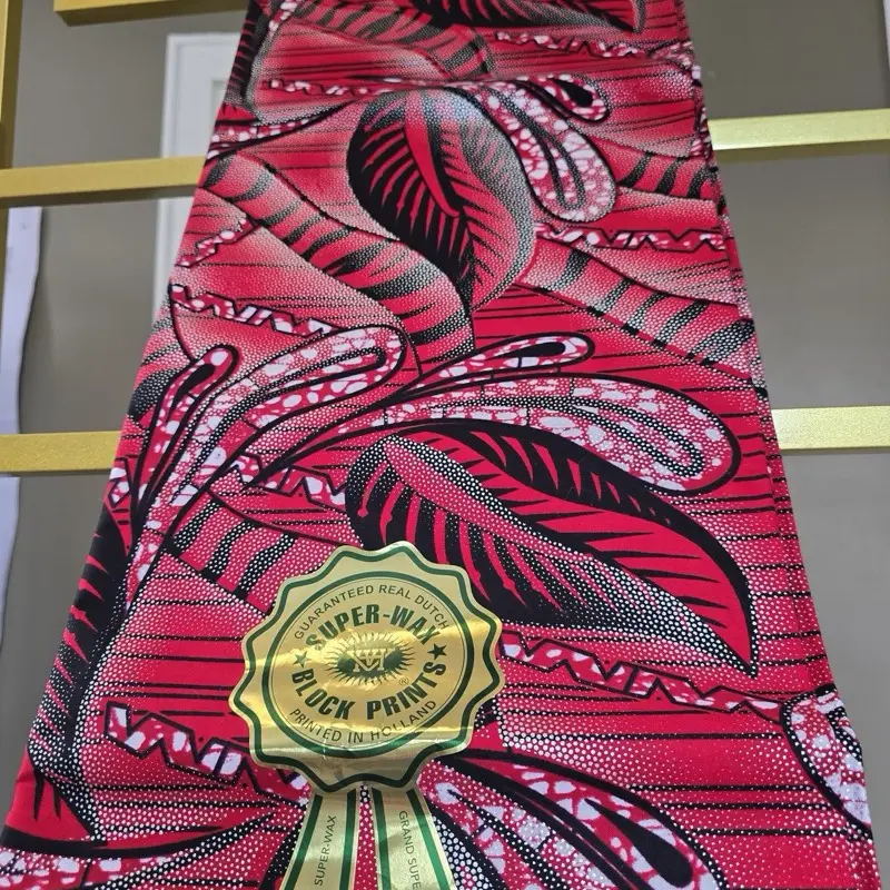 VLISCO WAX HOLLANDAIS LEAF PATTERN 100% COTTON VLISCO WAX HOLLANDAIS LEAF PATTERN 100% COTTON