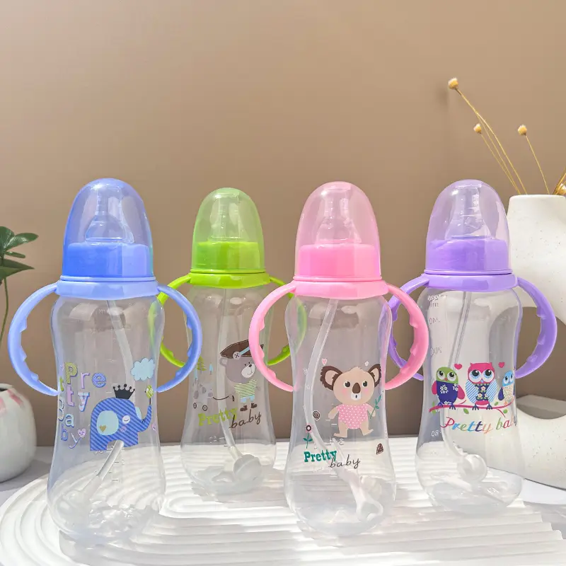 Pretty Baby Bpa Free 9.47OZ Baby Bottle Cute Anti-fall Anti-slip Baby Bottle With Handle Pretty Baby Bpa Free 9.47OZ Baby Bottle Cute Anti-fall Anti-slip Baby Bottle With Handle