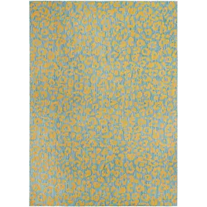 Contemporary outdoor safari leopard rug