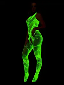 Women's Glow in The Dark Sexy Stockings, Mesh Stockings Bodysuit, Women's Sexy Lingerie for Party Holiday, Womenswear, Women Pantyhose